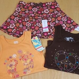 Hang Ten, TCP & Jumping Beans 3 Piece Set Cotton Tanks & Skirt W/shorts NWT 5